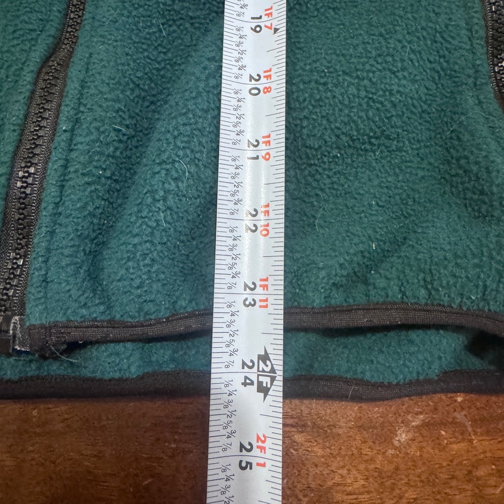 Vintage North Face Denali Fleece Vest Green Black Zip up Gorpcore granola XS pet - Picture 6 of 7